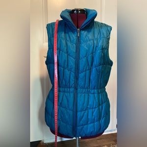 Teal puffer vest, ColdWater Creek XL Like NEW